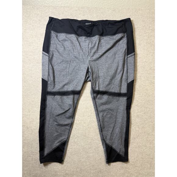 Torrid Active Sz 5 5X Capri Crop Leggings Gray Heather Black Pockets Athletic - Picture 6 of 6